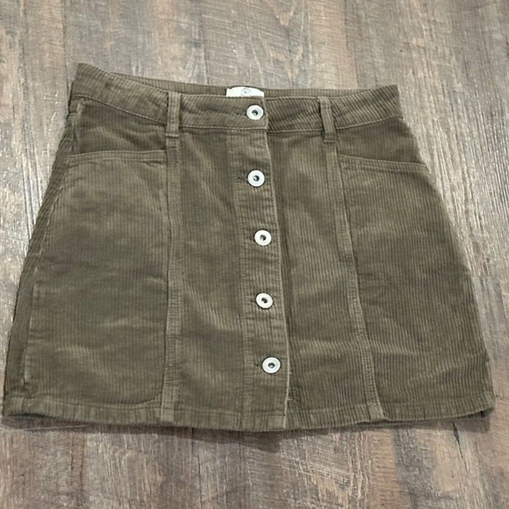 91 Cotton On Womens Skirt Size 4 Brown Corduroy Stretch Modern A Line Mini